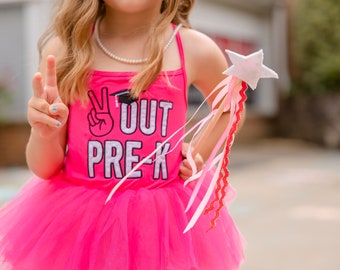 Peace Out - Graduation - Tutu Dress - Preschool - Kindergarten - Pre K - Girls Outfit