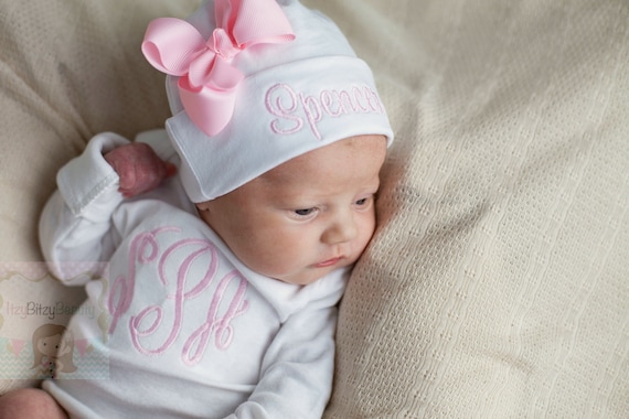 Monogrammed hats for babies Clearance