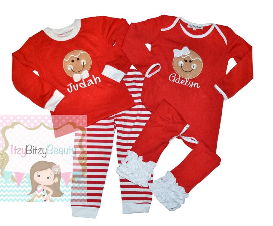 Gingerbread Man Christmas Pajamas Gingerbread Pajamas Etsy UK