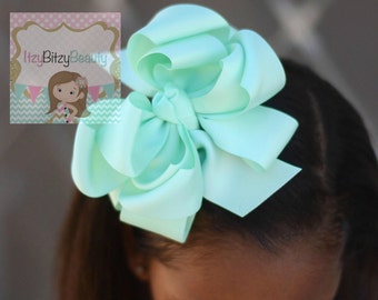 5" Triple Layer Hair Bow - Triple Hair Bow - Simple Bow - Basic Hair Bow - Hair Clip - Headband - Grosgrain Layered Bow