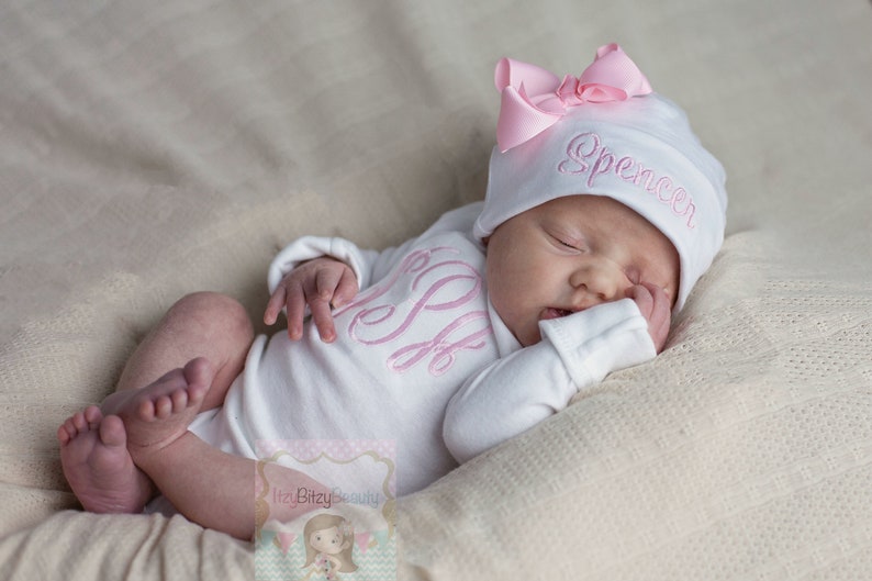 Newborn Boys Hospital Hat Hospital Outfit Monogrammed Hat Etsy