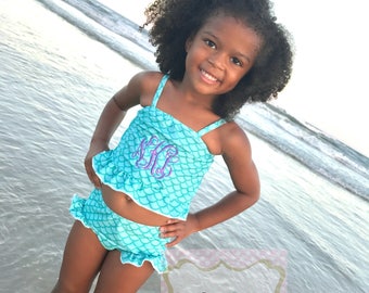 Mermaid Bikini - Monogrammed Bathing Suit - Mermaid Swim Suit - Bikini -  Swimsuit - Mermaid Bathing Suit