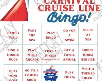 Carnival Cruise Line Fish Extender Printable Bingo Game Gift Download