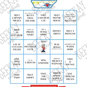 Mickey Cruise Line Bingo 4 Cards Fish Extender Game Cabin Gift - Etsy
