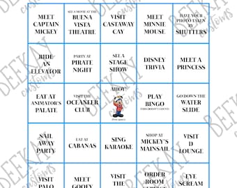 Mickey Cruise Line Bingo 4 Cards Fish Extender Game Cabin Gift