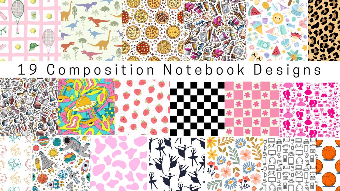 19 Composition Notebook Designs Digital Download - Etsy