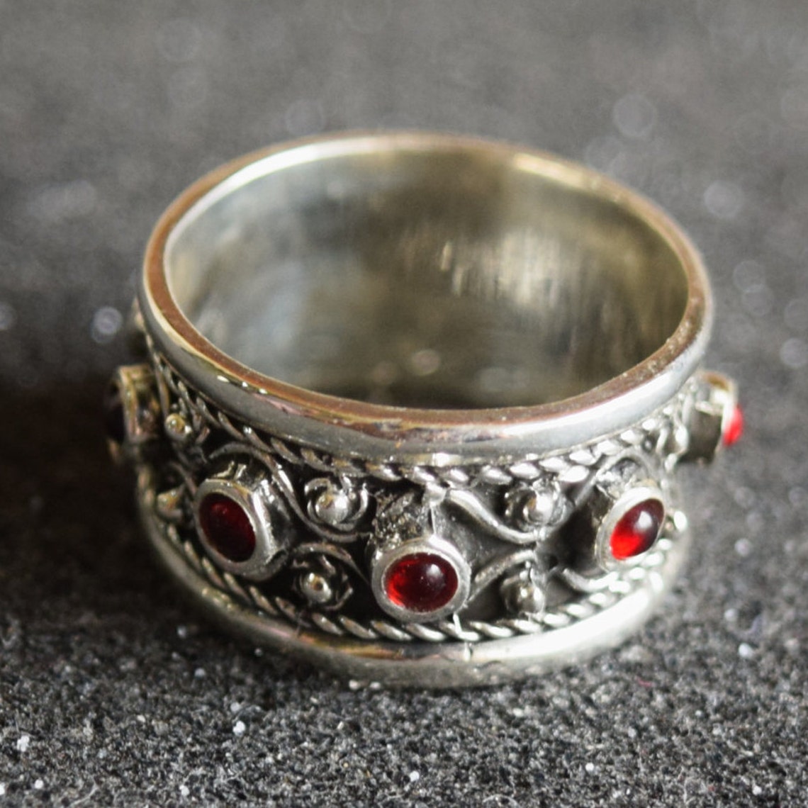 Medieval Ring Garnet Ring Vintage Armenian Jewelry | Etsy