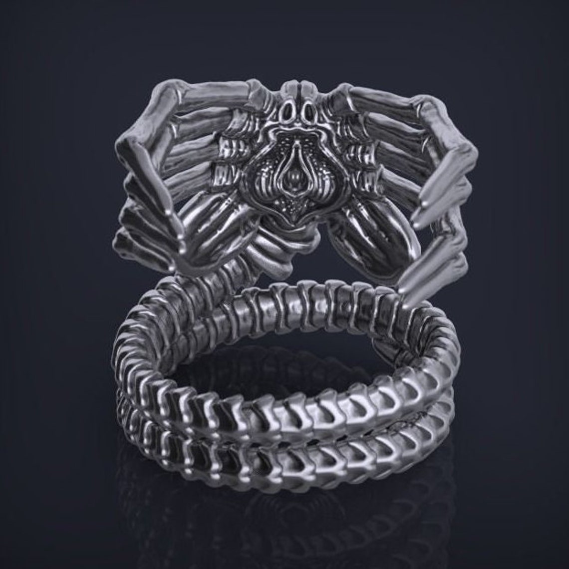 Giger Inspired Alien Facehugger Ring Prometheus Etsy