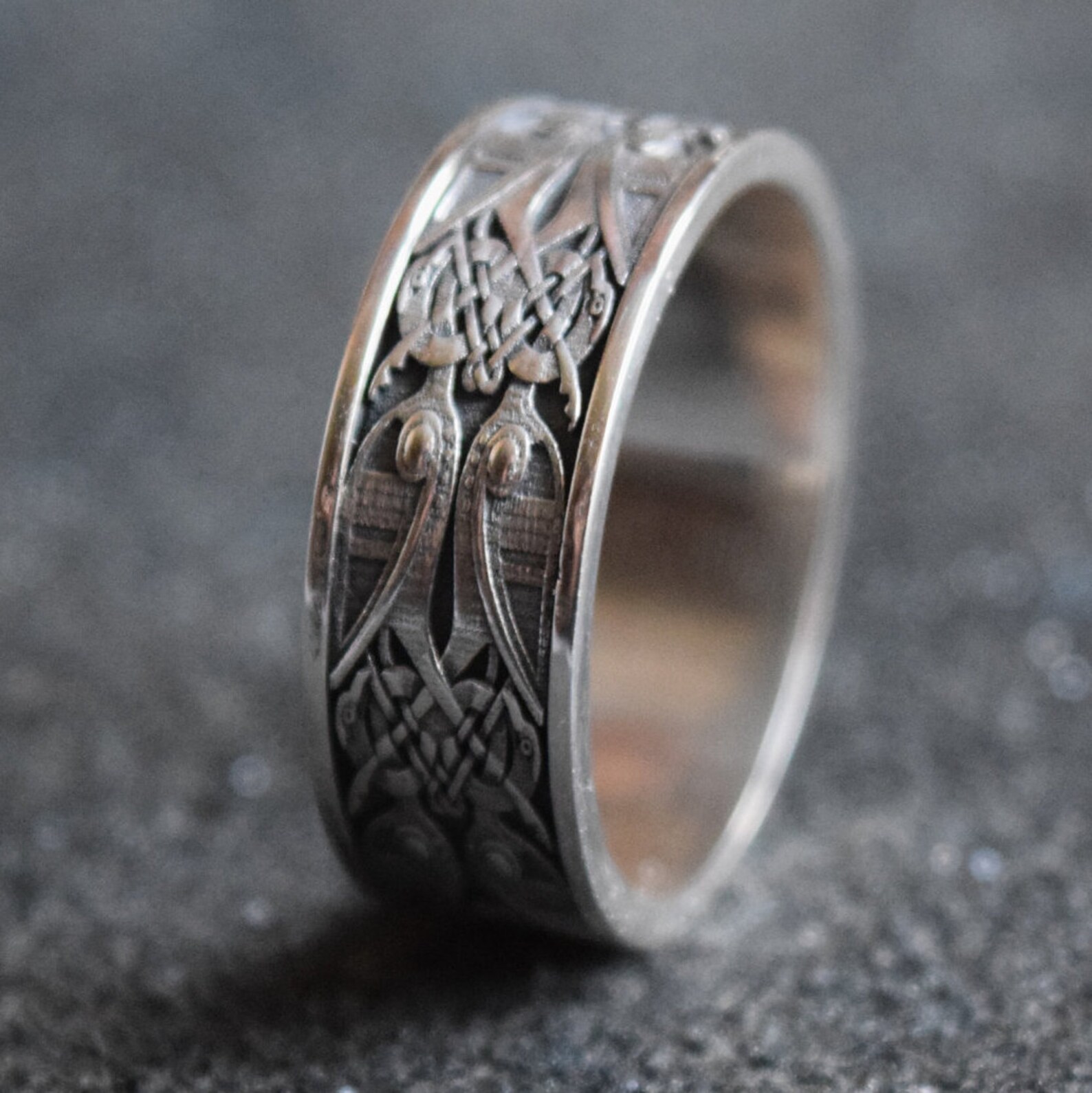 Scandinavian Viking Ring Norse Raven Ornament Ring Celtic