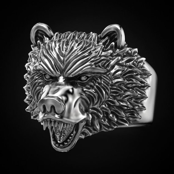 Bear head ring sale
