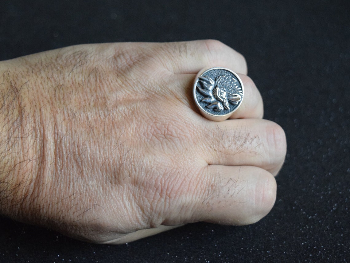 Rooster Head Ring Rooster Ring Cockerel Animal Etsy