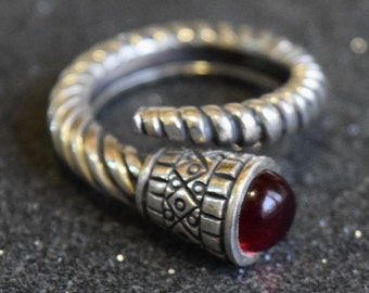 Medieval Ring, Vintage Garnet Ring, Armenian Jewelry