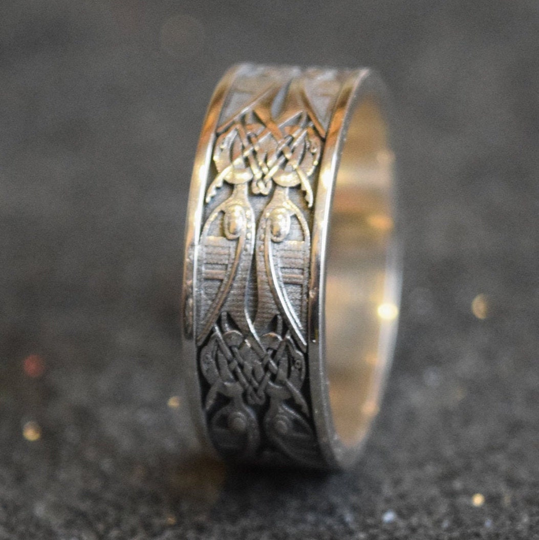 Scandinavian Viking Ring Norse Raven Ornament Ring Celtic