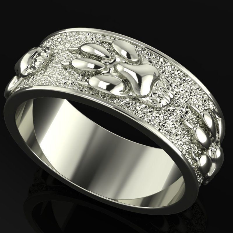 Wolf Pfote Ring Wolf Ehering nordischen Ring seine und ihre | Etsy