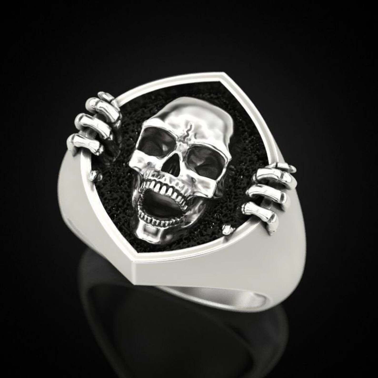 Skull Ring Goth Ring Skull Ring Etsy
