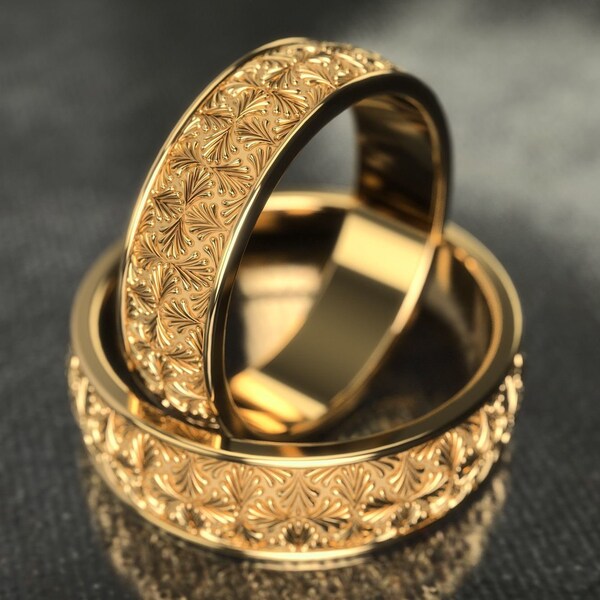 Gold Wedding Bands, Wedding Band His and Hers, Promise Rings, His and Hers Rings