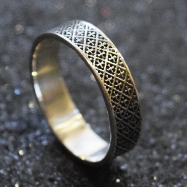 Medieval Norse Ring, Silver Norwegian Ring, His and Hers Rings