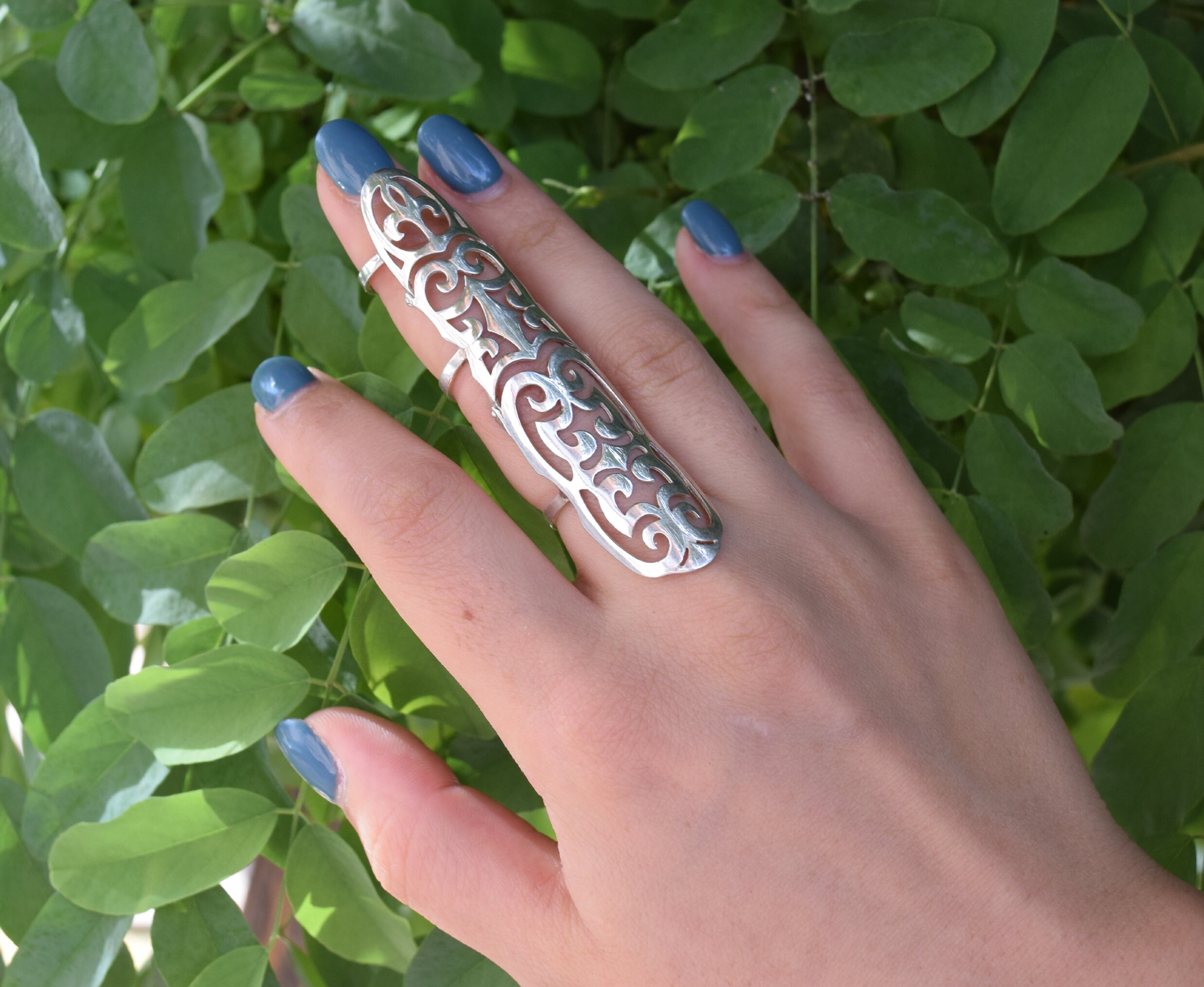 Whole Finger Sterling Silver Claw Ring Full Finger Rings Etsy