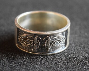 Scandinavian Viking Ring, Norse Viking Mammen Style Ring, Celtic Wedding Band, His and Hers Rings