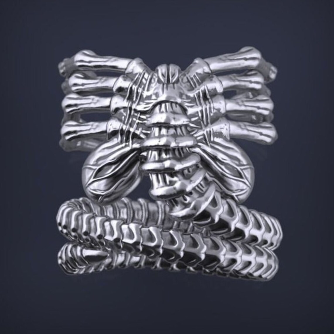 Giger Inspired Alien Facehugger Ring Prometheus Etsy