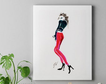 Fashion Wall Art, Fashion Illustration, Fashion Poster, Fashion Aquarel, Fashion Prints, Vogue Print, Vogue Wall Art, Canvas Wall Art