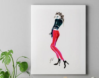 Fashion Wall Art, Fashion Illustration, Fashion Poster, Fashion Watercolor, Fashion Prints, Vogue Print, Vogue Wall Art, Canvas Wall Art