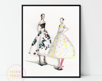 Fashion Wall Art, Fashion Print, Fashion Illustration, Fashion Gift, Fashion Poster, Fashion Aquarel Print, Vogue Print, Vogue Wall Art