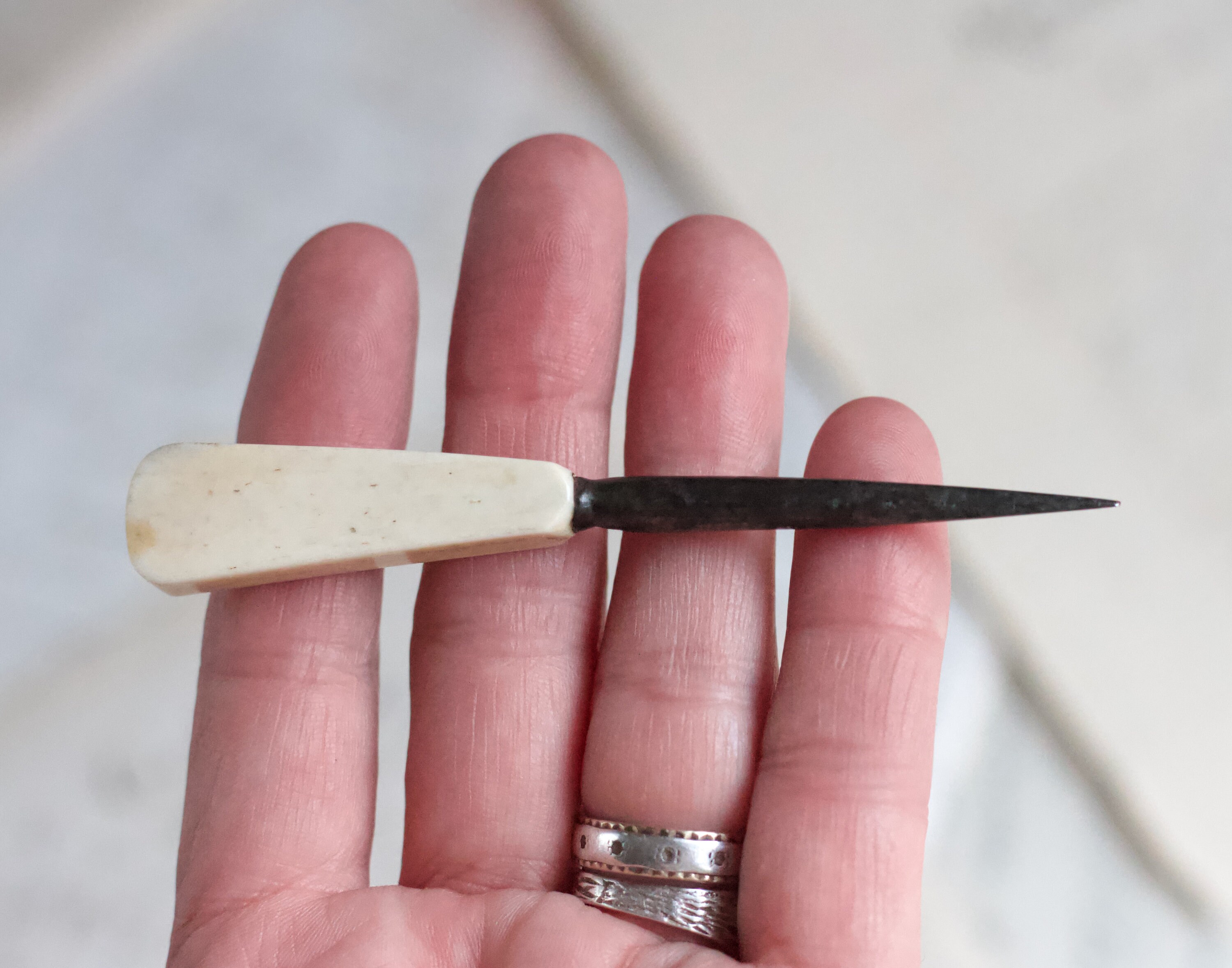 Victorian Sewing Awl Antique Bovine Bone Handle and Steel Etsy