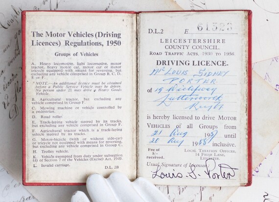1950s Gb Driving Licence In Red Vintage Documents Etsy 1950s Gb Driving Licence In Red Vintage Documents Etsy