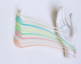 Vintage 1950s Tupperware Spoons - Pastel Cocktail Ice Cream Set