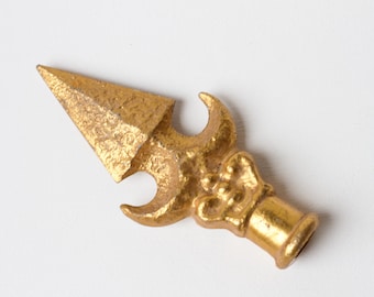 Vintage Gold Fleur De Lis Spear Finial - Steampunk Hardware (160mm)