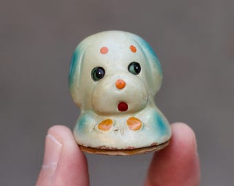 Vintage Paper Mache Puppy Bust – Miniature Dog Figurine, Quirky Decor