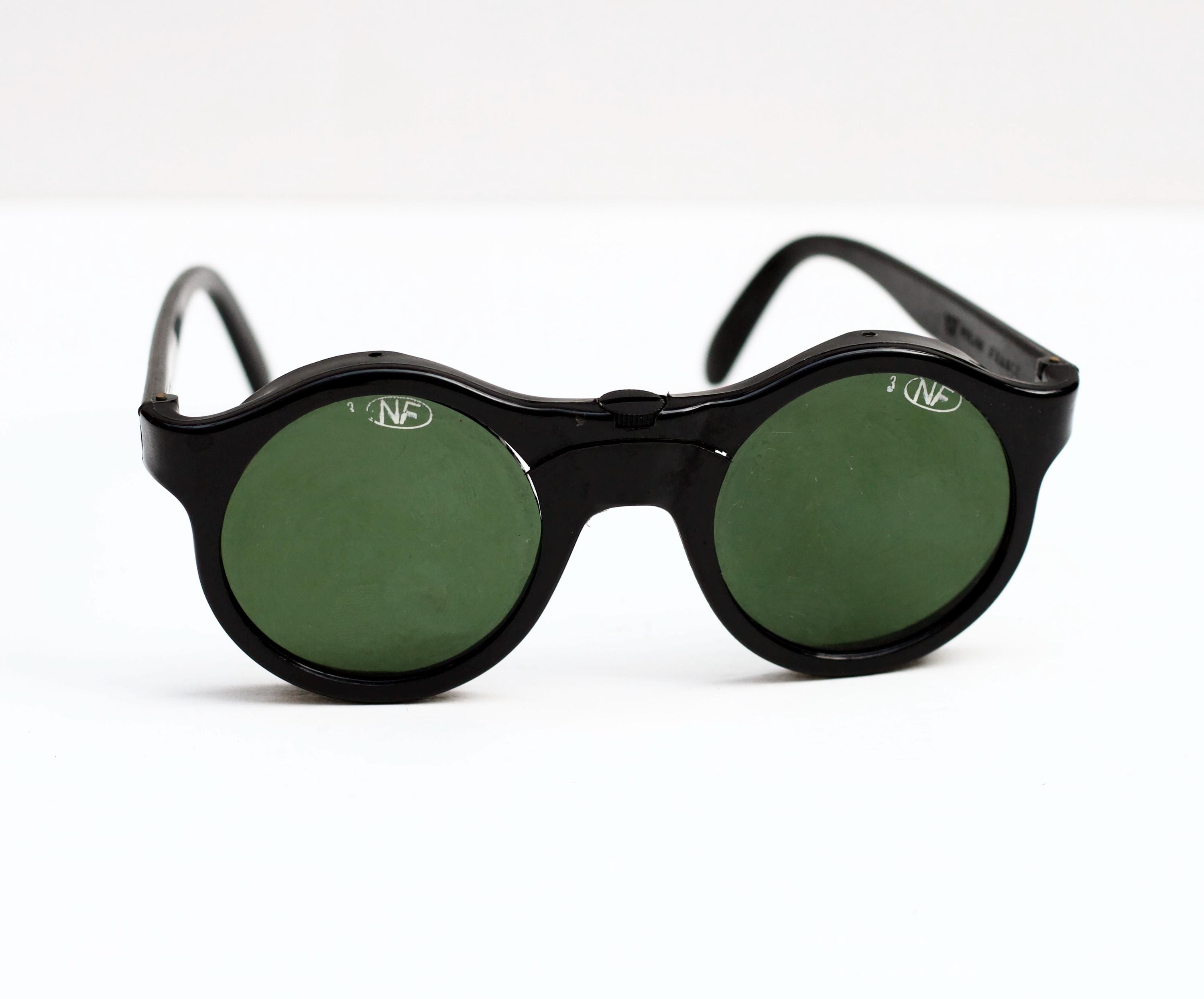 Lunettes De Soleil Vintage BOLLE 8378 Glacier Années 80 - Taille Medium, Noir/marron, NOS (neuf Ancien Stock)