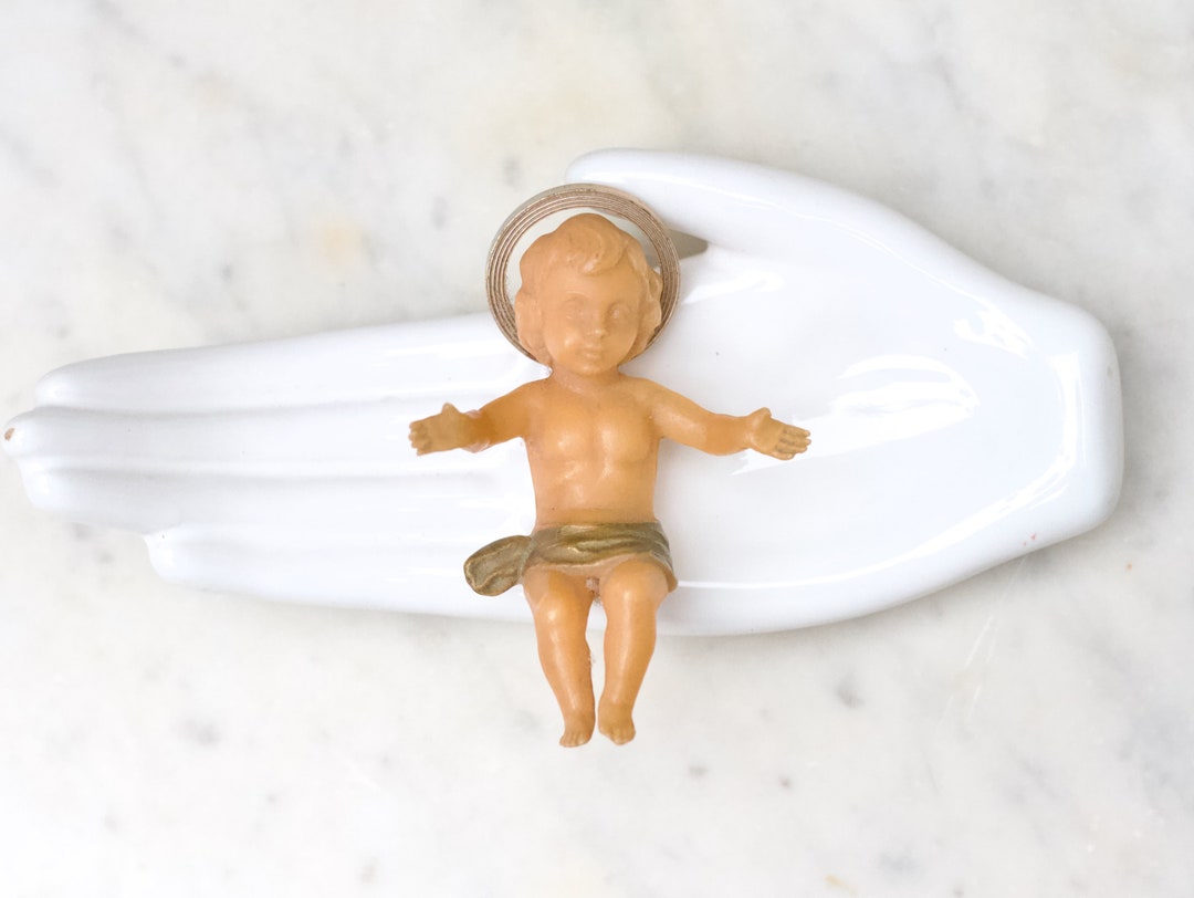 Antique Tiny Baby Jesus Fugure Nativity Scene Ornament Vintage