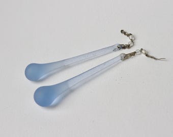 Vintage Murano Glass Teardrop Chandelier Pieces - Blue, 115mm (Set of 2)