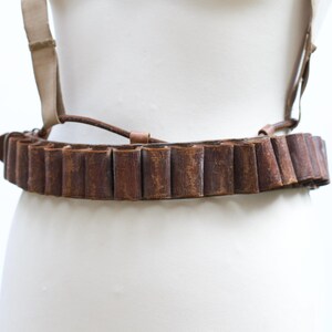 J7 Ceinture à cartouches, cuir véritable, Cal. 12, Noir/Marron Teille