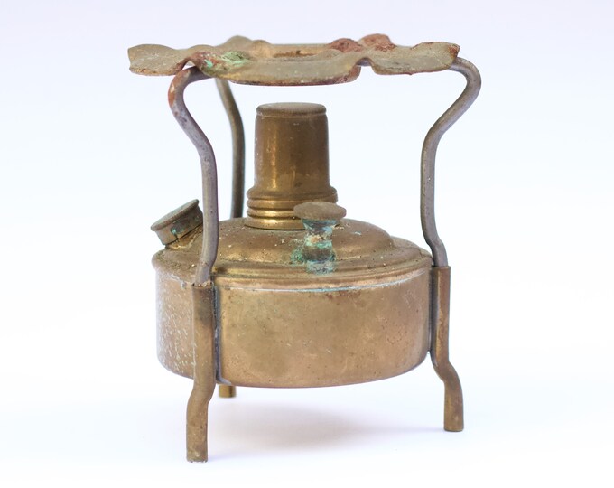 Antique Small Kerosene Stove 1940s Brass Copper Outdoor Camp Stove