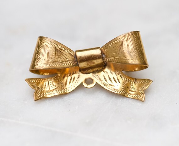 Victorian WBs Rolled Gold Bow Brooch - Antique Wa… - image 6