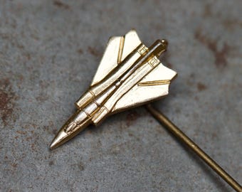 Vintage Concorde Airplane Stick Pin – Gold Tone Aircraft Tie/Lapel Pin