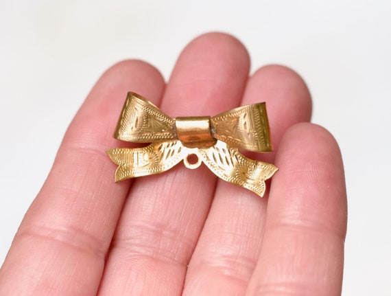 Victorian WBs Rolled Gold Bow Brooch - Antique Wa… - image 2