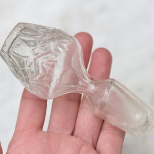 Large Decanter Bottle Stopper - Ornate Hollow Glass - Antique Bar and Serving