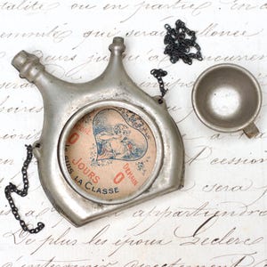 French WWI Conscript Souvenir Keepsake Trinket - Class Can and Bowl - Bidon De La Classe - Vintage Military Steampunk Supplies n Components
