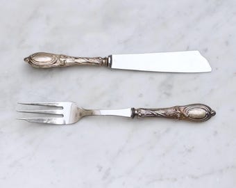 Vintage Art Deco Fish Serving Set – Ornate Silver Handles