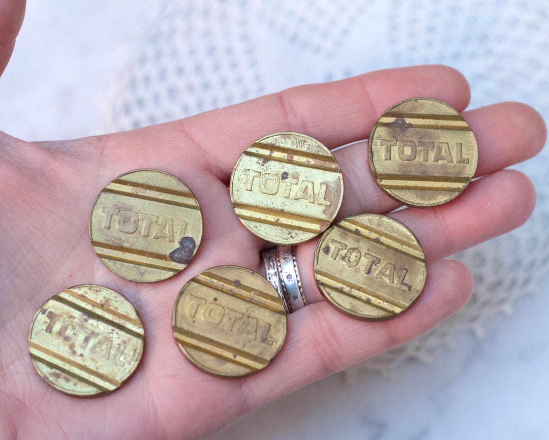 French Carwash Brass Token Set – Vintage TOTAL Libre Service Coins - Etsy