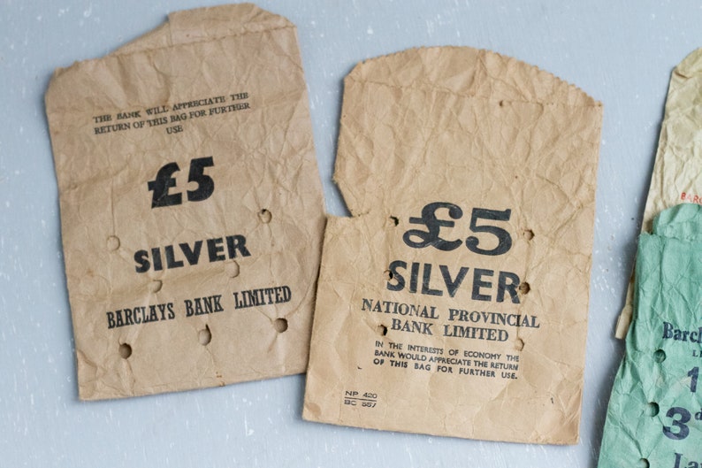 Barclays Bank Coin Bags Instant Collection of 9 Vintage Etsy