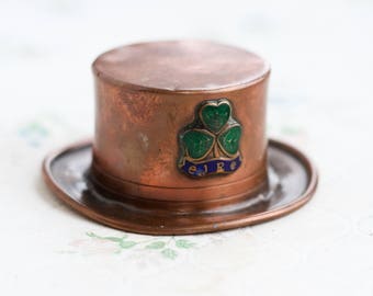 Copper Top Hat Miniature - Souvenir from Éire Ireland - Unusual Ring Dish - Irish Ornament