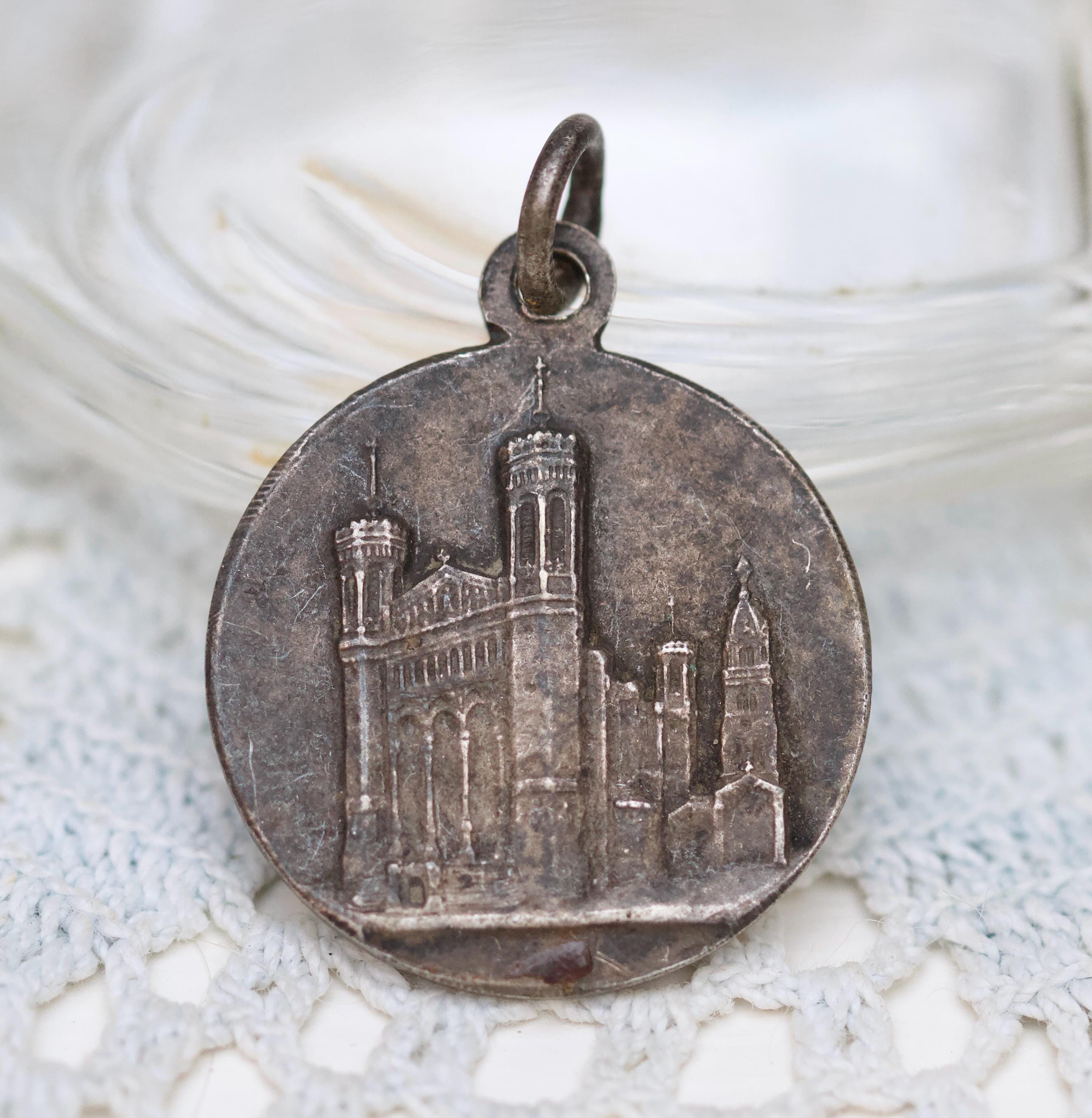 Antique French Madonna and Child Medal – Basilica of Notre Dame ...