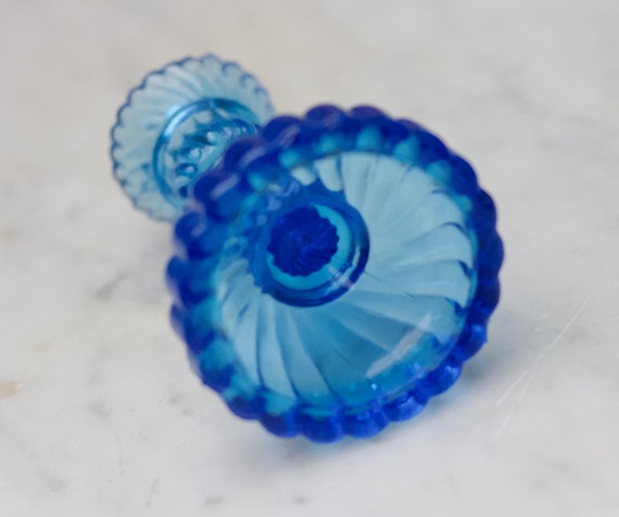 コバルトブルーガラスキャンドルホルダー 3インチ - 小さな