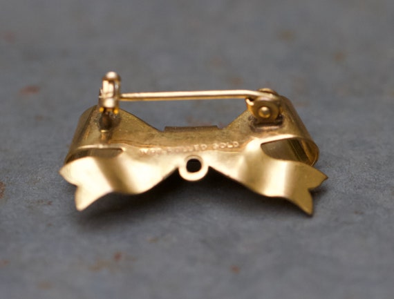 Victorian WBs Rolled Gold Bow Brooch - Antique Wa… - image 4