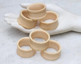 Vintage Bovine Bone Napkin Rings - Set of 6, Carved Boho Decor